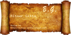 Bitner Gitta névjegykártya